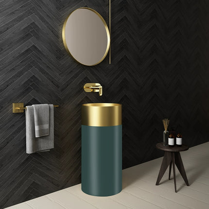 Two-tone cylindrical washbasin