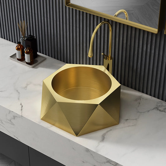 Geometric diamond-shaped countertop basin