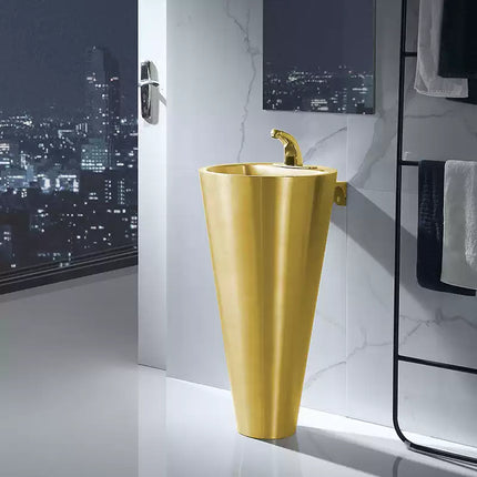 Conical pedestal washbasin