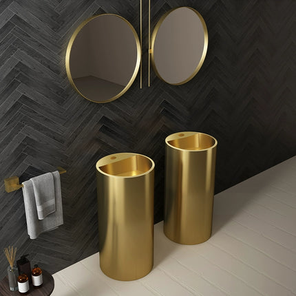 Cylindrical pedestal washbasin