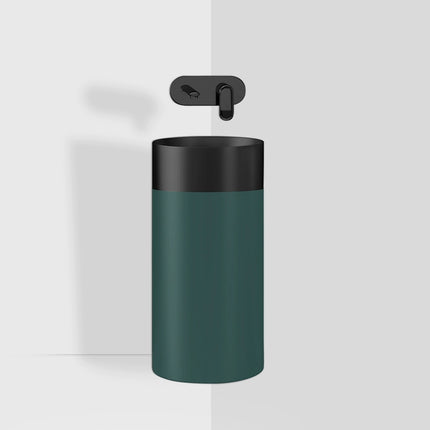 Two-tone cylindrical washbasin