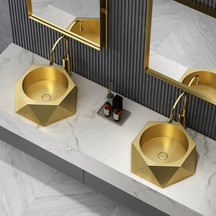 Geometric diamond-shaped countertop basin