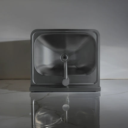 Nordic black 304 stainless steel column basin for home bathroom, wash basin and floor sink, integrated design