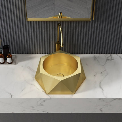 Geometric diamond-shaped countertop basin