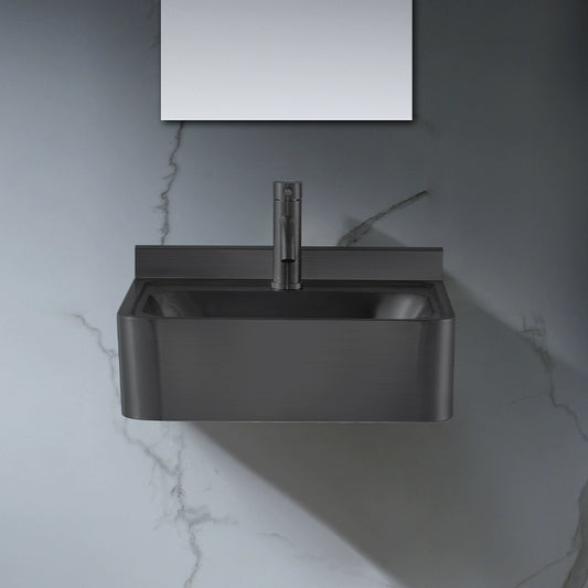 Black wall-mounted washbasin