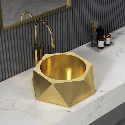 Geometric diamond-shaped countertop basin