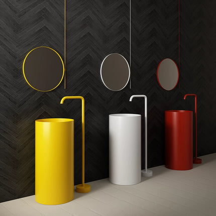 Cylindrical pedestal washbasin