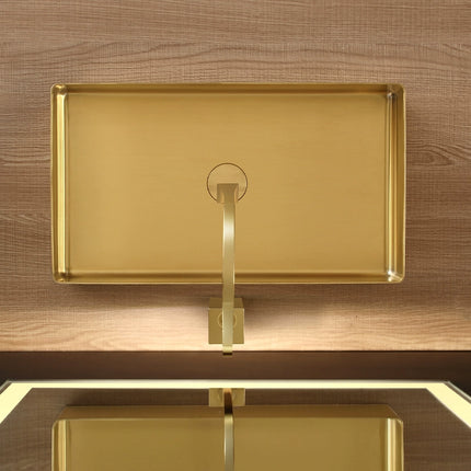 Rectangular stainless steel washbasin single basin bar, golden top-mounted basin, light luxury style bathroom, washbasin