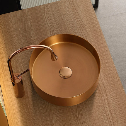 Rose gold stainless steel wash basin - single basin toilet room for household use, countertop basin for guesthouse, American-style face basin