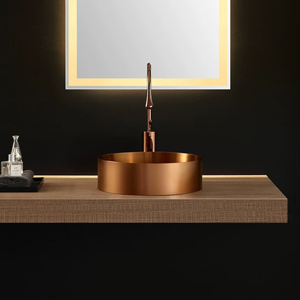 Rose gold stainless steel wash basin - single basin toilet room for household use, countertop basin for guesthouse, American-style face basin
