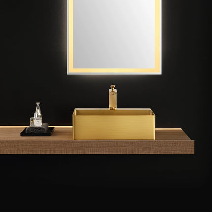 Thin-edge golden stainless steel single basin wash basin for single-person bar bathroom countertop basin for villa luxury-style face basin