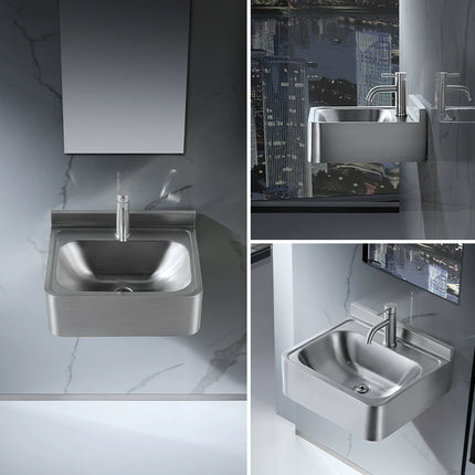 304 stainless steel wall-mounted sink with single basin for handwashing, simple corner triangular basin, kitchen vegetable washing basin